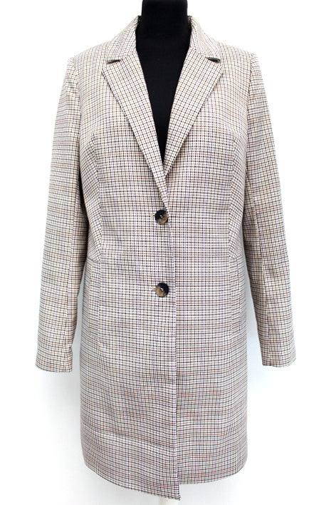 Manteau à carreaux long Camaïeu taille 36-friperie occasion seconde main