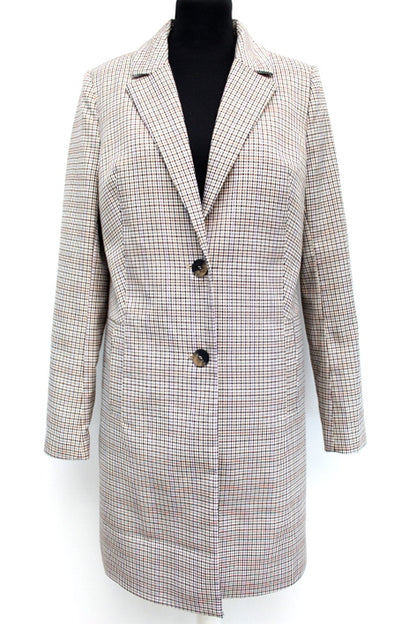 Manteau à carreaux long Camaïeu taille 36-friperie occasion seconde main