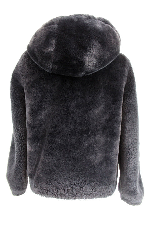 Manteau fourrure court à capuche JENNYFER taille XXS