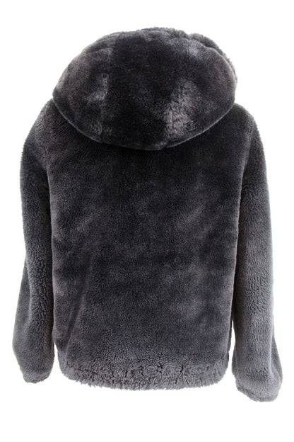 Manteau fourrure court à capuche JENNYFER taille XXS