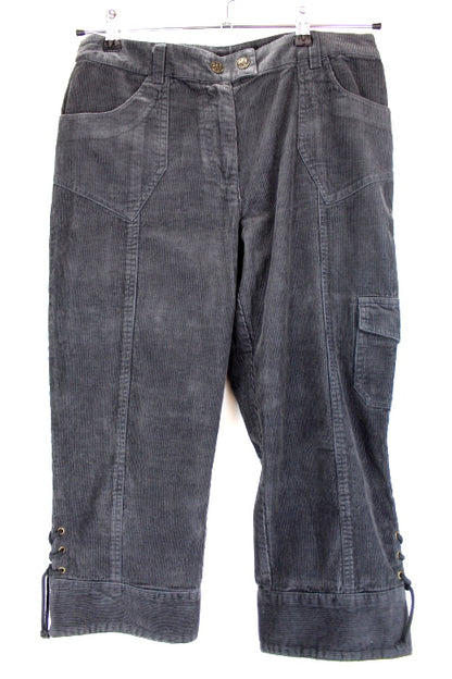 Pantacourt côtelé gris YESSICA Taille 40-friperie-occasion-seconde main