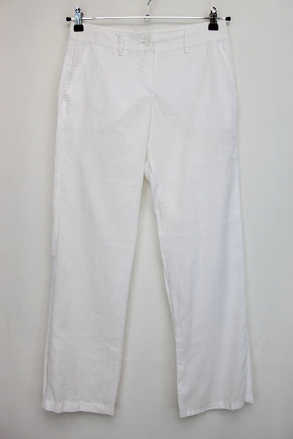 Pantalon blanc aspect lin MNG taille 36 - friperie occasion seconde main