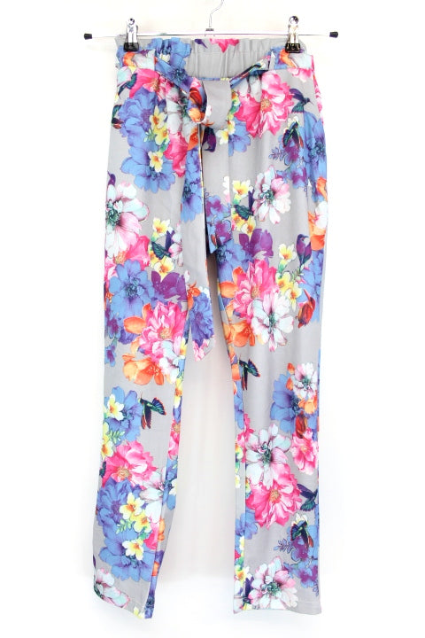 Pantalon fleuri froncé à la taille Cherry Koko taille 38-40 - friperie femmes, vêtements d'occasion, seconde main
