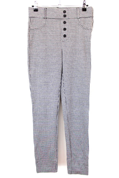 Pantalon slim pied de poule avec faux boutons et fausses poches ZARA taille M - Vêtement de seconde main - Friperie en ligne