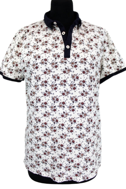Polo fleuri Anderwood taille L - friperie femmes, vêtements d'occasion, seconde main