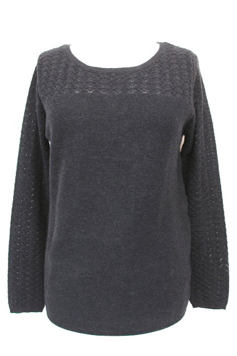 Pull effet crochet au dessus de la poitrine, sur les manches et au dos - ANDY & LUCY taille S - Vêtement de seconde main - Friperie en ligne