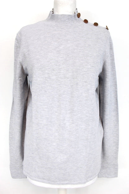 Pull avec boutons sur épaule droite Camaïeu taille 36 - friperie femmes, vêtements d'occasion, seconde main