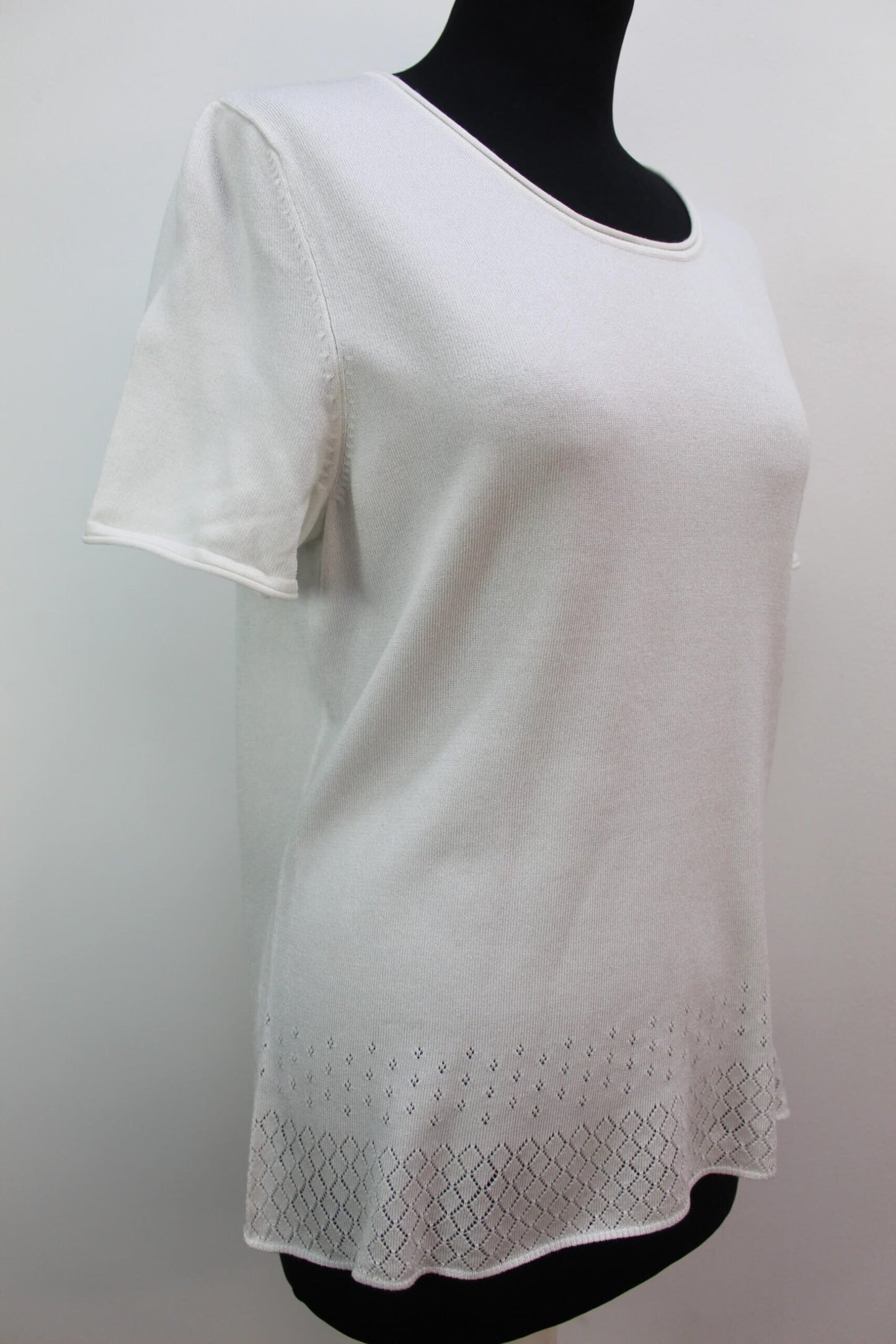 Pull blanc motif losange ajouré Peter Hahn taille 42