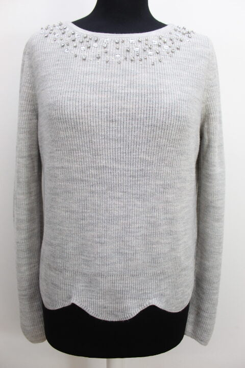 Pull gris à strass Camaïeu taille S