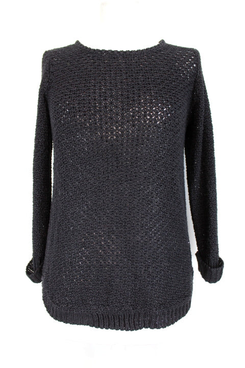 Pull noir métallisé Bréal taille 36-friperie occasion seconde main