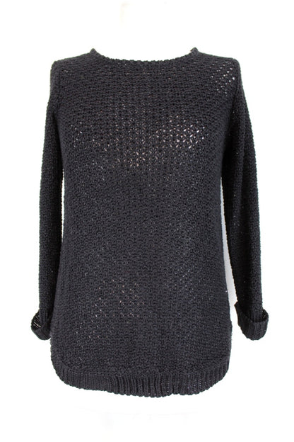 Pull noir métallisé Bréal taille 36-friperie occasion seconde main