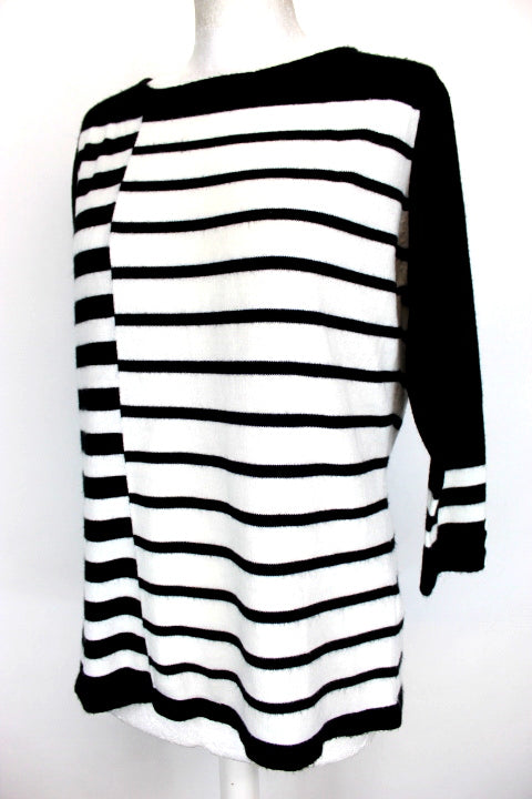 Pull rayé noir et blanc Zamba taille 40