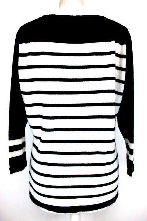 Pull rayé noir et blanc Zamba taille 40