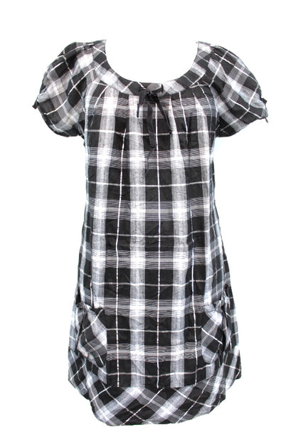 Robe à carreaux poches basses Jennyfer taille L - friperie femmes, vêtements d'occasion, seconde main