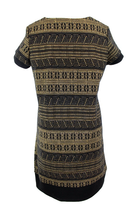 Robe à motifs noirs et dorés Bréal taille 38