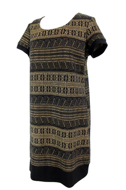 Robe à motifs noirs et dorés Bréal taille 38