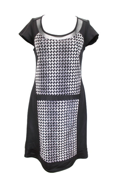 Robe bi-matière Sepia taille 38 - friperie femmes, vêtements d'occasion, seconde main