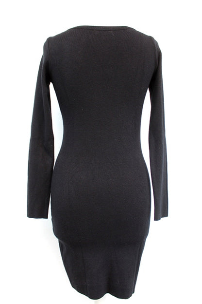Robe en maille avec encolure argenté ENZORIA taille 36/38 - Vêtement de seconde main - Friperie en ligne