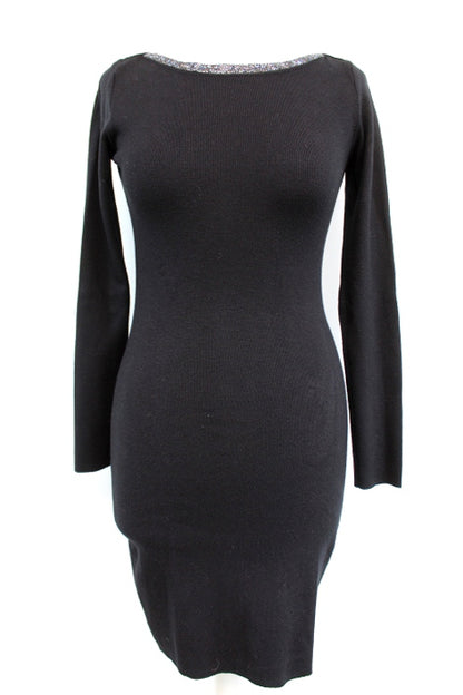 Robe en maille avec encolure argenté ENZORIA taille 36/38 - Vêtement de seconde main - Friperie en ligne