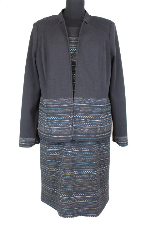 Robe et Veste à fines rayures Armand Thiéry taille 44 - friperie - vêtements seconde main