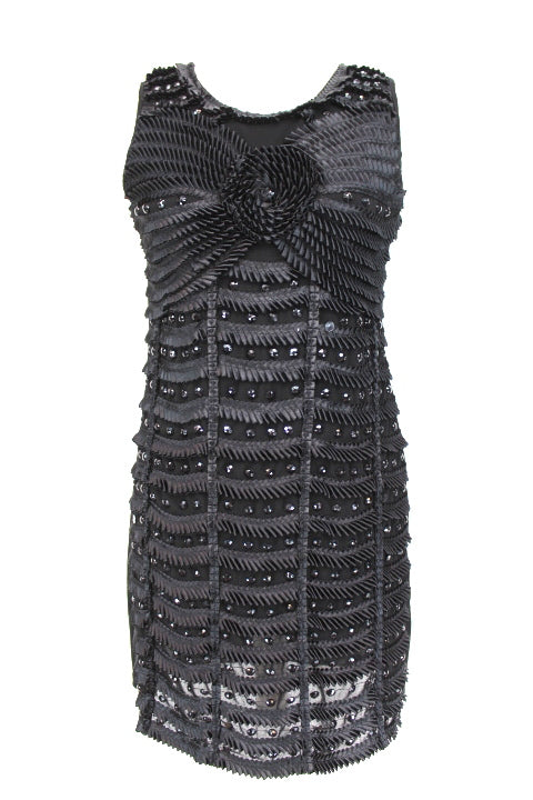 Robe fêtes à strass noirs Miss Lola taille 34-36 - friperie femmes, vêtements d'occasion, seconde main