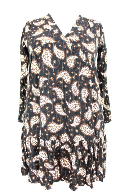 Robe fluide à manches élastiquées Capucine Moda taille L - friperie femmes, vêtements d'occasion, seconde main