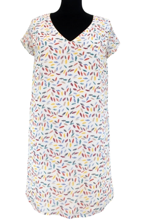 Robe fluide coupe droite et col V Majolica taille S - friperie femmes, vêtements d'occasion, seconde main