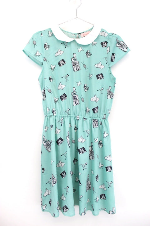 Robe imprimée col Claudine Les 3 Suisses taille 38 - friperie femmes, vêtements d'occasion, seconde main