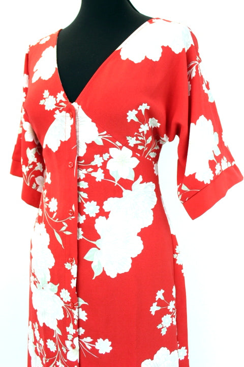 Robe longue cintrée sous poitrine et boutonnée de haut en bas TRUTH & FABLE taille XS - Vêtement de seconde main - Friperie en ligne