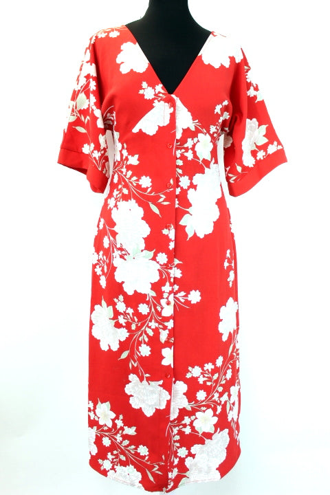 Robe longue cintrée sous poitrine et boutonnée de haut en bas TRUTH & FABLE taille XS - Vêtement de seconde main - Friperie en ligne