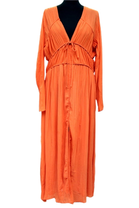 Robe longue en mousseline froissée H&M taille M - seconde main - friperie