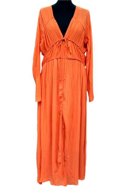 Robe longue en mousseline froissée H&M taille M - seconde main - friperie