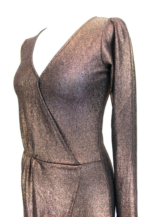 Robe marron-doré taille élastiquée Kiabi taille 34