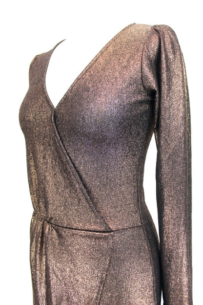 Robe marron-doré taille élastiquée Kiabi taille 34