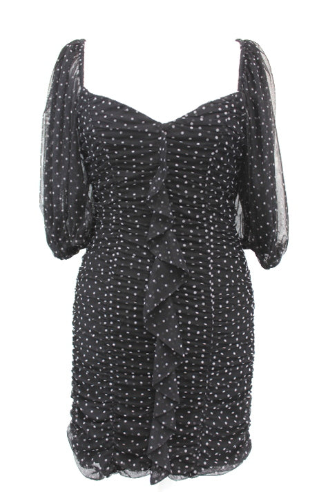 Robe moulante à pois ZARA taille 38-40 - seconde main - friperie