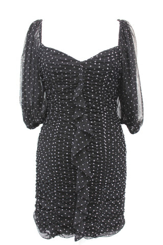 Robe Pull Noire à Pois Et Résille Zara - Taille S, Occasion Très Bon État