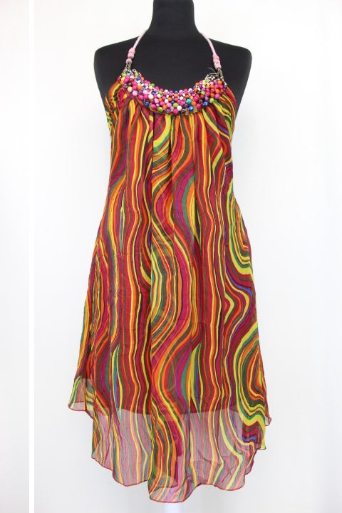 Robe multicolore Soleil taille 34/36 friperie occasion seconde main