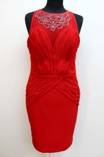 Robe rouge à strass Lipsy taille 40