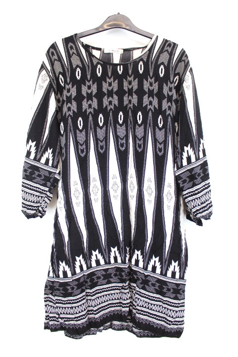 Robe tunique motifs ethniques Mei Na taille XL - friperie femmes, vêtements d'occasion, seconde main