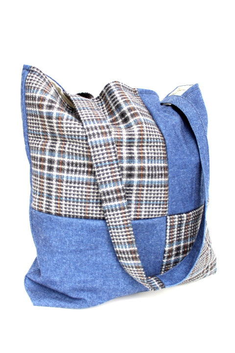 Sac à main bi-matière avec poches intérieures (11)