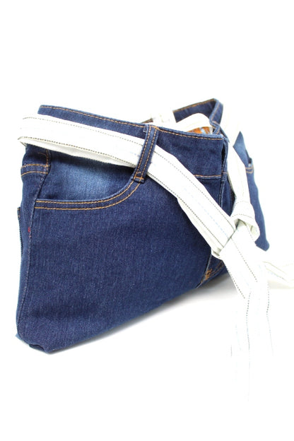 Sac pochette large effet jean (1)