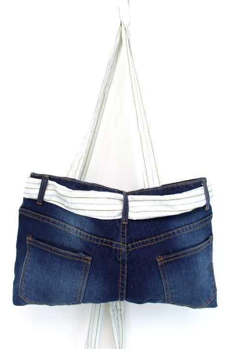 Sac pochette large effet jean