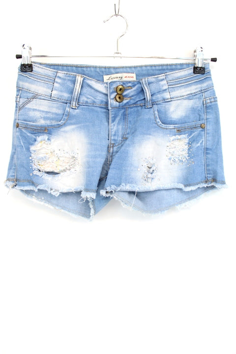 Short déchiré avec strass Lexxury taille 38 - friperie femmes, vêtements d'occasion, seconde main