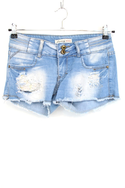 Short déchiré avec strass Lexxury taille 38 - friperie femmes, vêtements d'occasion, seconde main