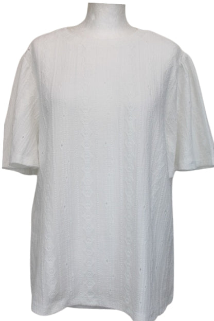 Tee-Shirt blanc gaufré C&A Taille XL - friperie - seconde main - orléans