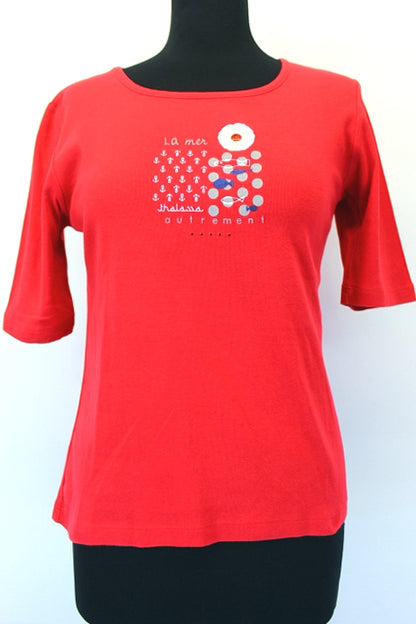 Tee-shirt coton rouge Thalassa taille 36