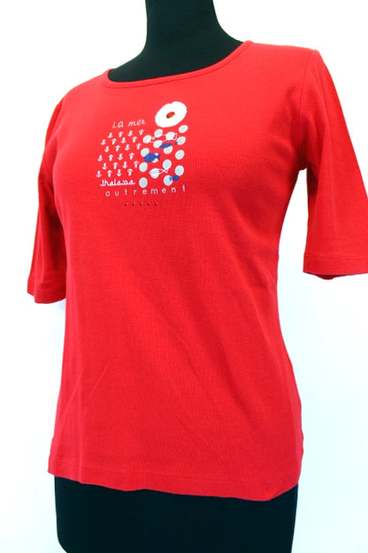 Tee-shirt coton rouge Thalassa taille 36