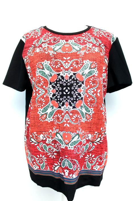 Tee-shirt motif bariolé Zara Basic taille L - friperie femmes, vêtements d'occasion, seconde main