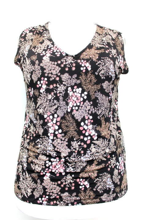 Top à fleurs sans manches Cache Cache taille L - friperie femmes, vêtements d'occasion, seconde main