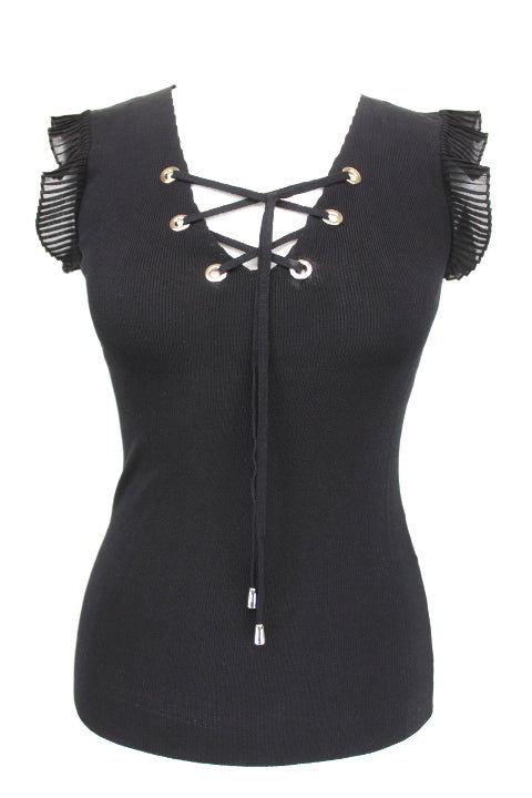 Top à lacets MORGAN taille 34 - seconde main - friperie